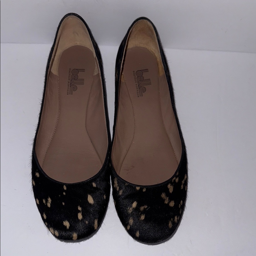 Belle by Sigerson Morrison Animal Print Ballerina Calf Hair Flats Women’s Sz 8.5